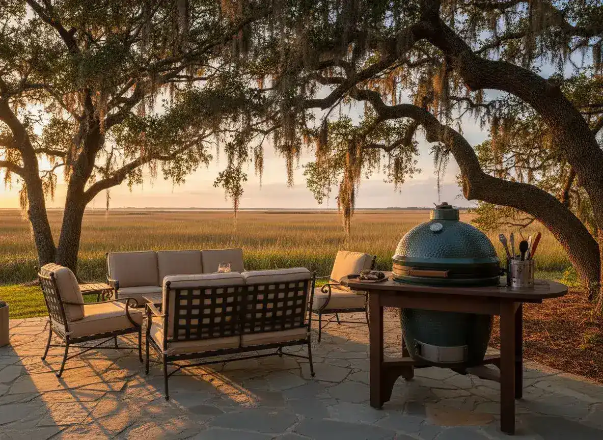 Luxury outdoor living on the Lowcountry coast with Big Green Egg